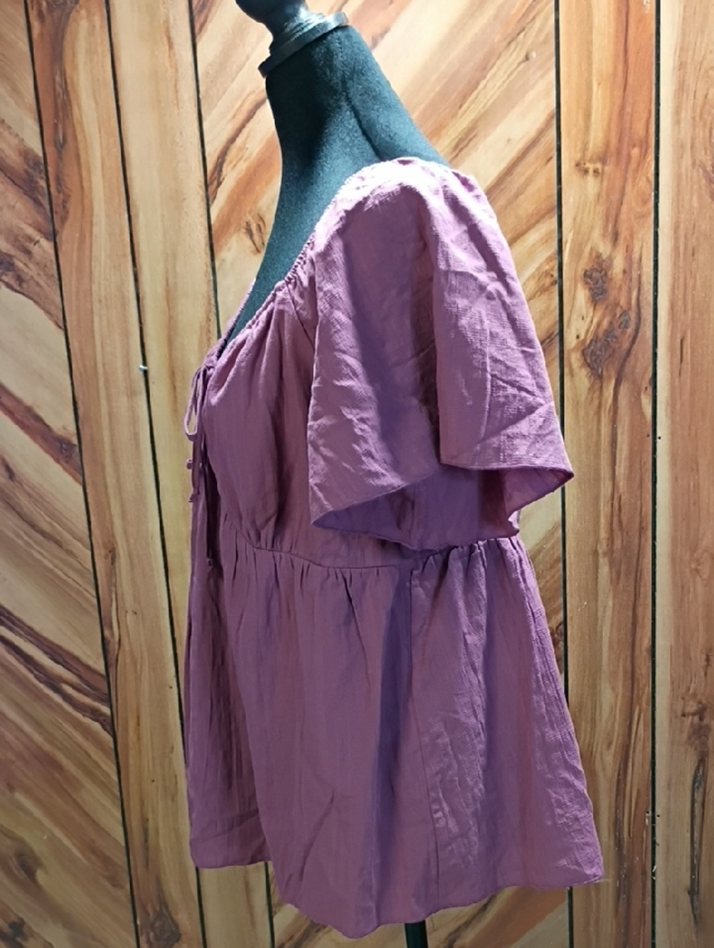 NWT Maurices Plus Size Tie Front Babydoll Blouse Women's Size XL - Picture 4 of 12